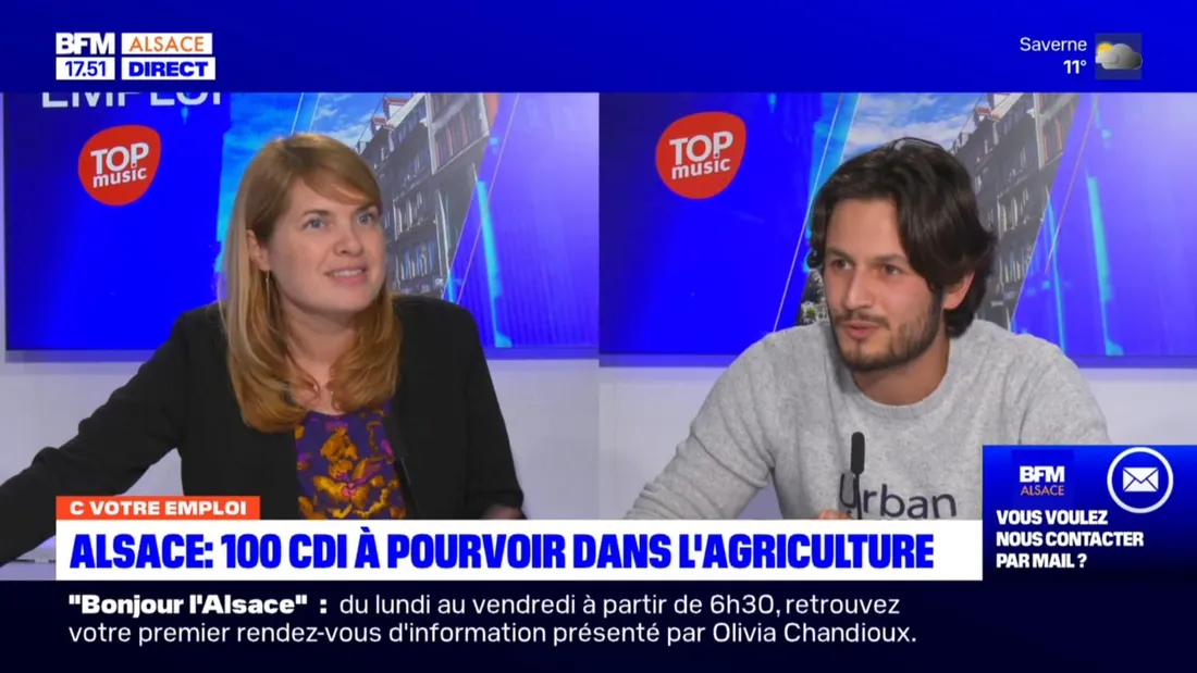 Franck Moser des Jeunes agriculteurs du Bas-Rhin, invité de "C Votre Emploi" sur BFM Alsace