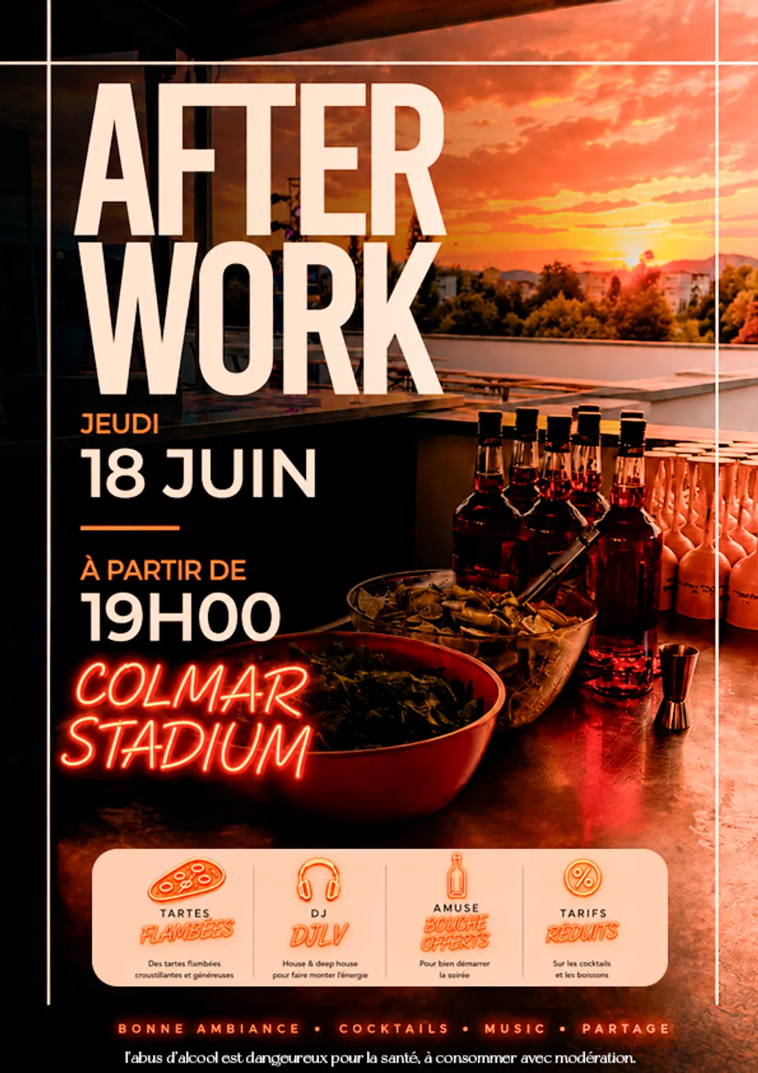 After work au Colmar Stadium