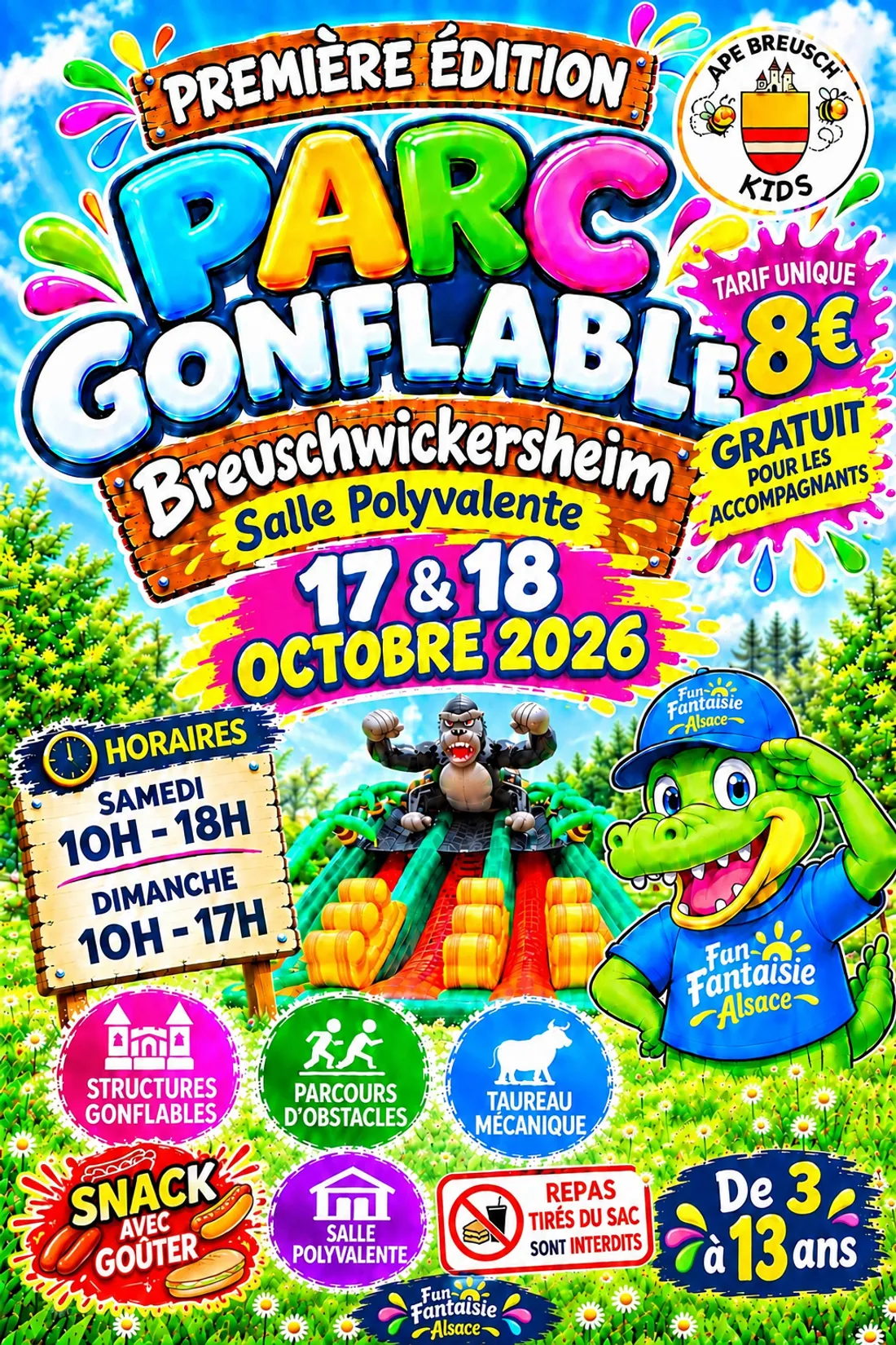 Parc gonflable à Breuschwickersheim