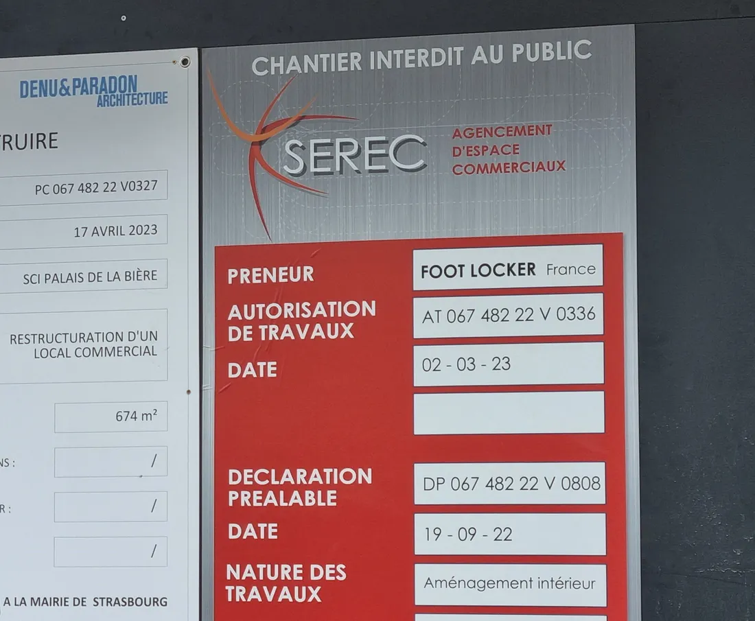 Panneau de déclaration du chantier