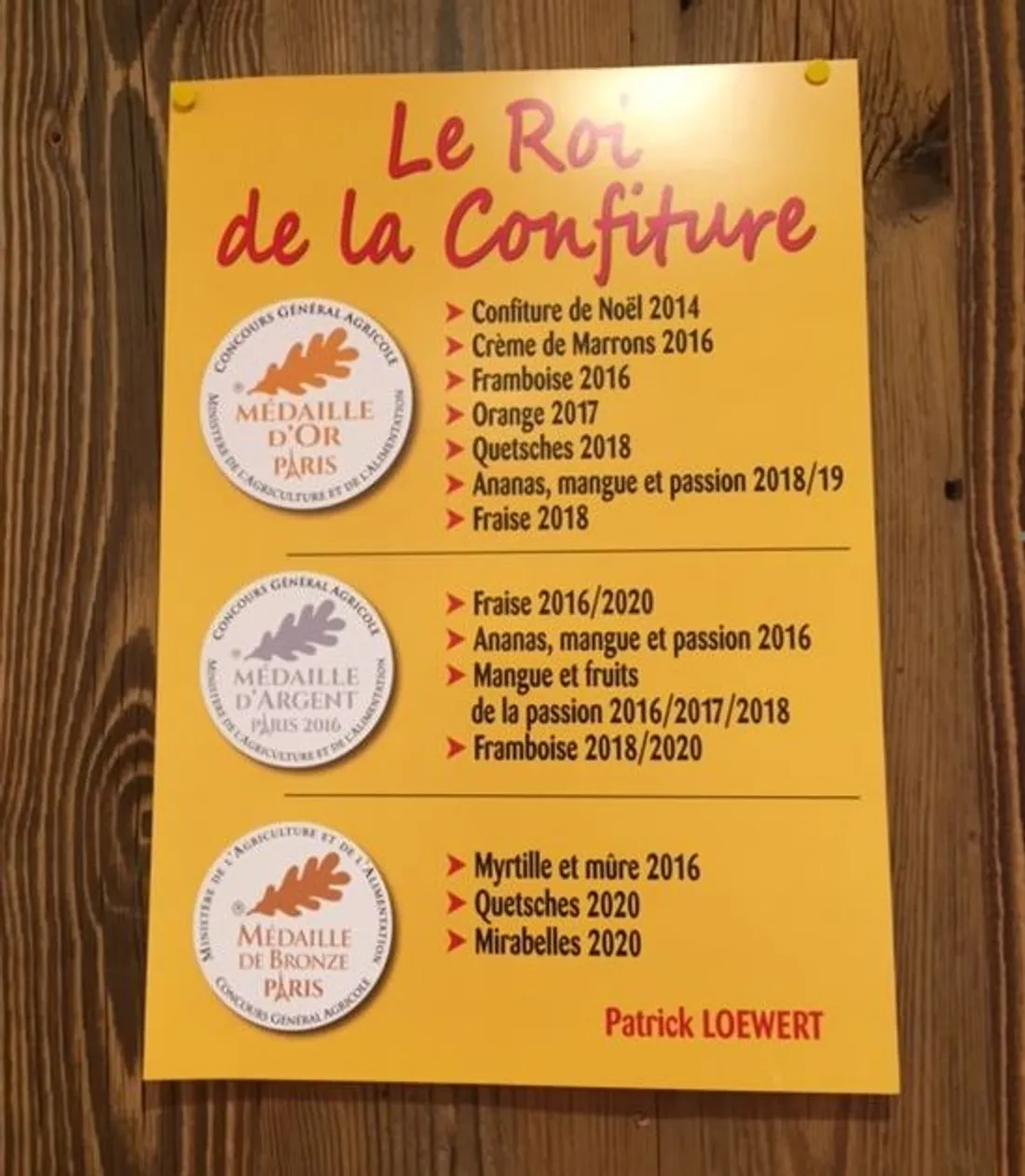 Les nombreux prix reçus pour les confitures de La Table alsacienne