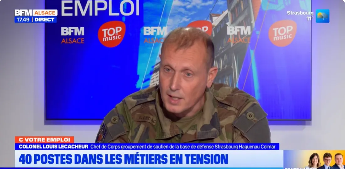 Le Colonel Lecacheur, Chef du Groupement de Strasbourg était l'invité de l'émission BFM Alsace