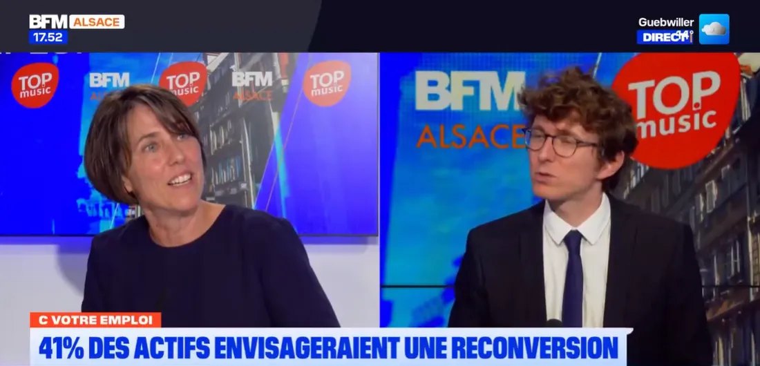 Armelle Kerampran, Responsable Commerciale Formation, sur le plateau de BFM Alsace