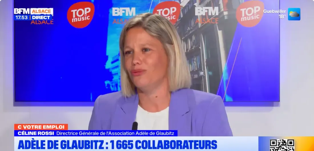 Céline Rossi, Directrice Générale de l'Association Adèle de Glaubitz sur BFM Alsace