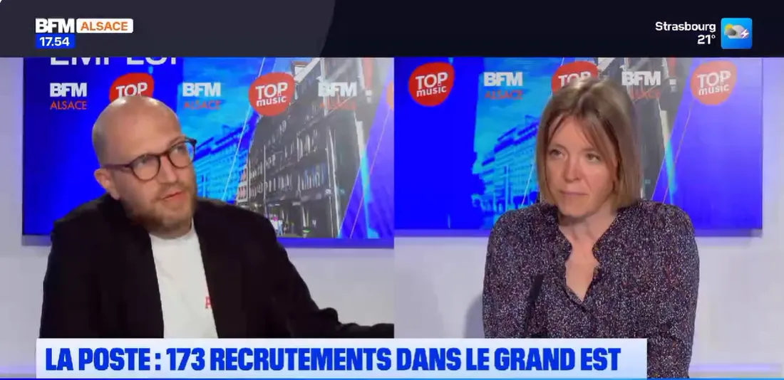 Carole Dach, DRH branche Service-Courriers-Colis Dir.Exe Poste Grand-Est sur BFM Alsace