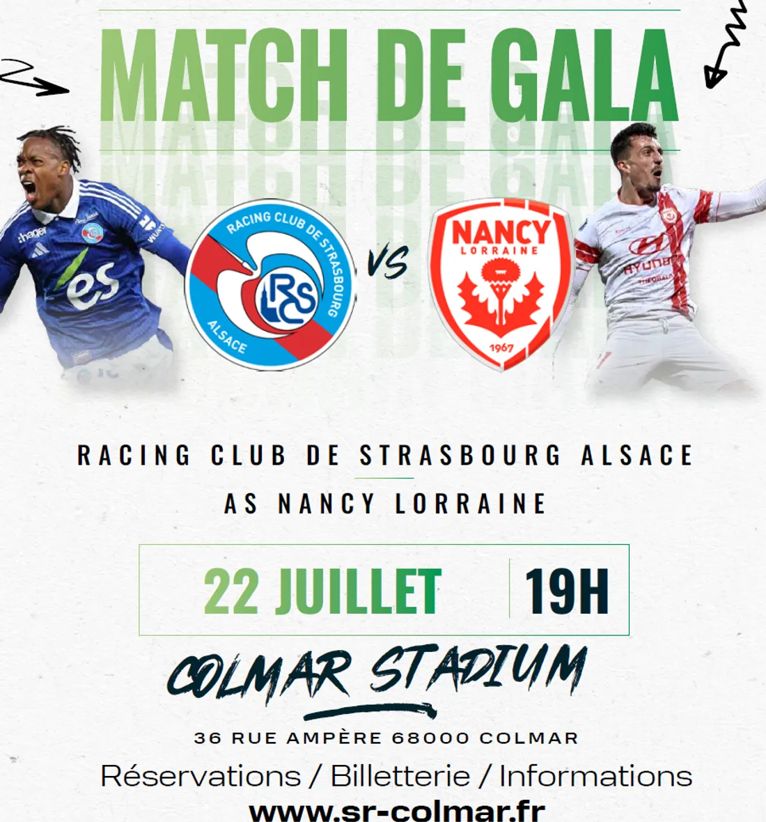 SR COLMAR : MATCH DE GALA Racing Club de Strabourg Alsace vs AS Nancy Lorraine