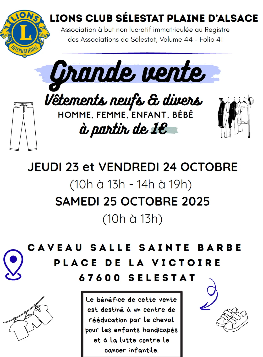 Grande vente vêtements neufs et divers