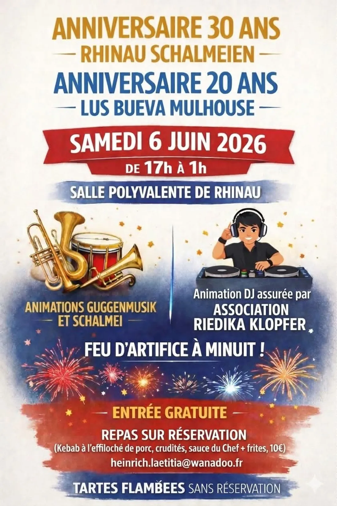 Soirée anniversaires : 30 ans Rhinau Schalmeien