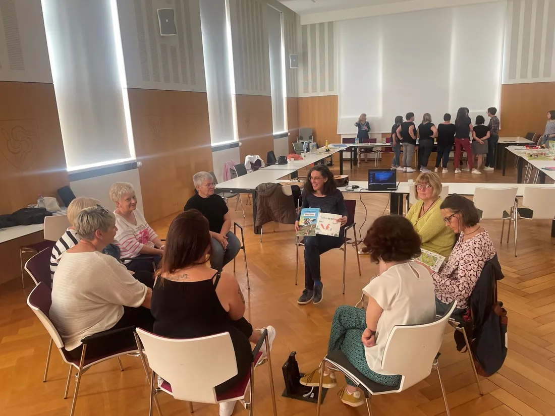 Lors de la 1ère formation pour parler en alsacien aux tous-petits