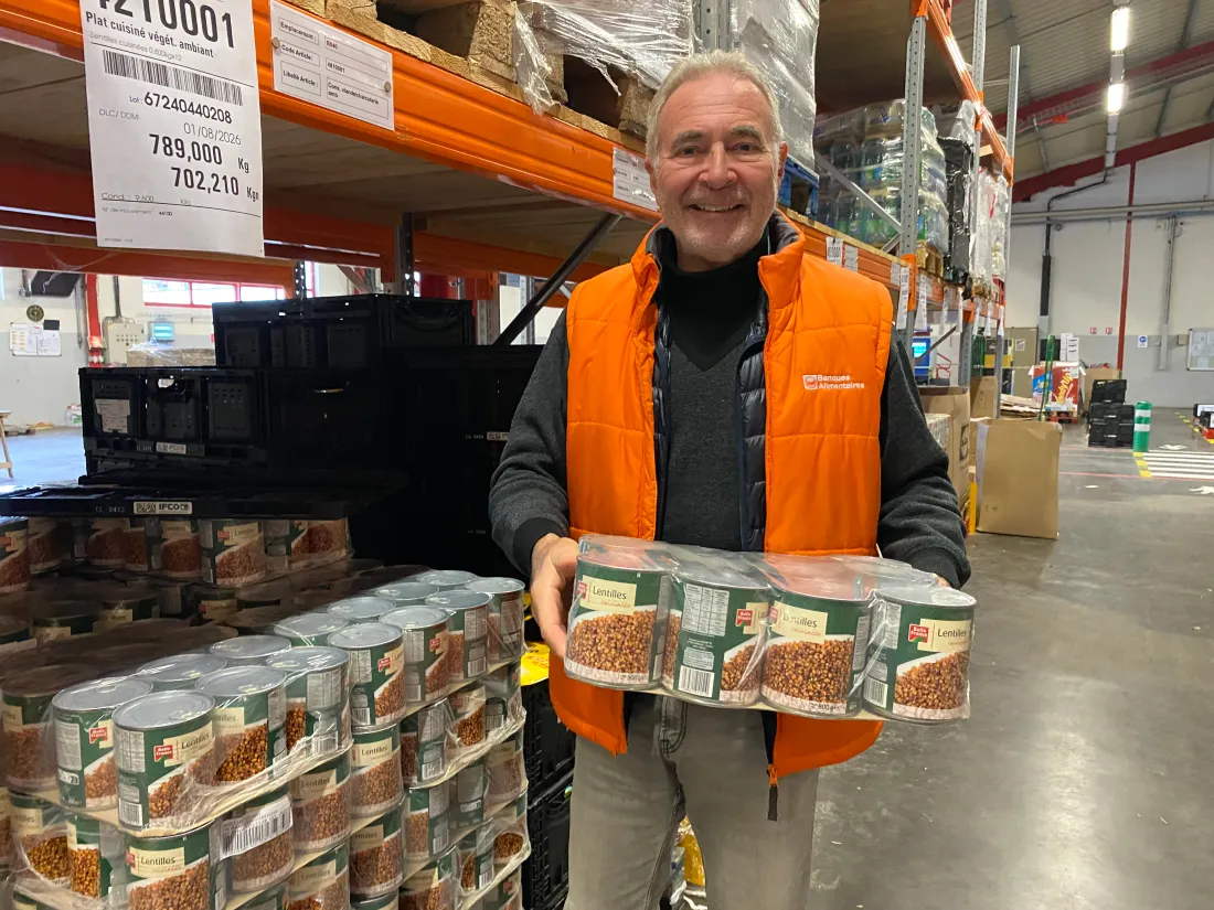 Jean Serrats, président de la banque alimentaire du Bas-Rhin, est prêt pour la collecte.