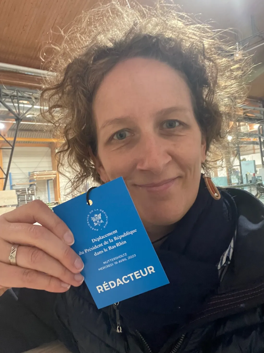Notre journaliste Céline était accréditée pour la venue du président de la République en Alsace
