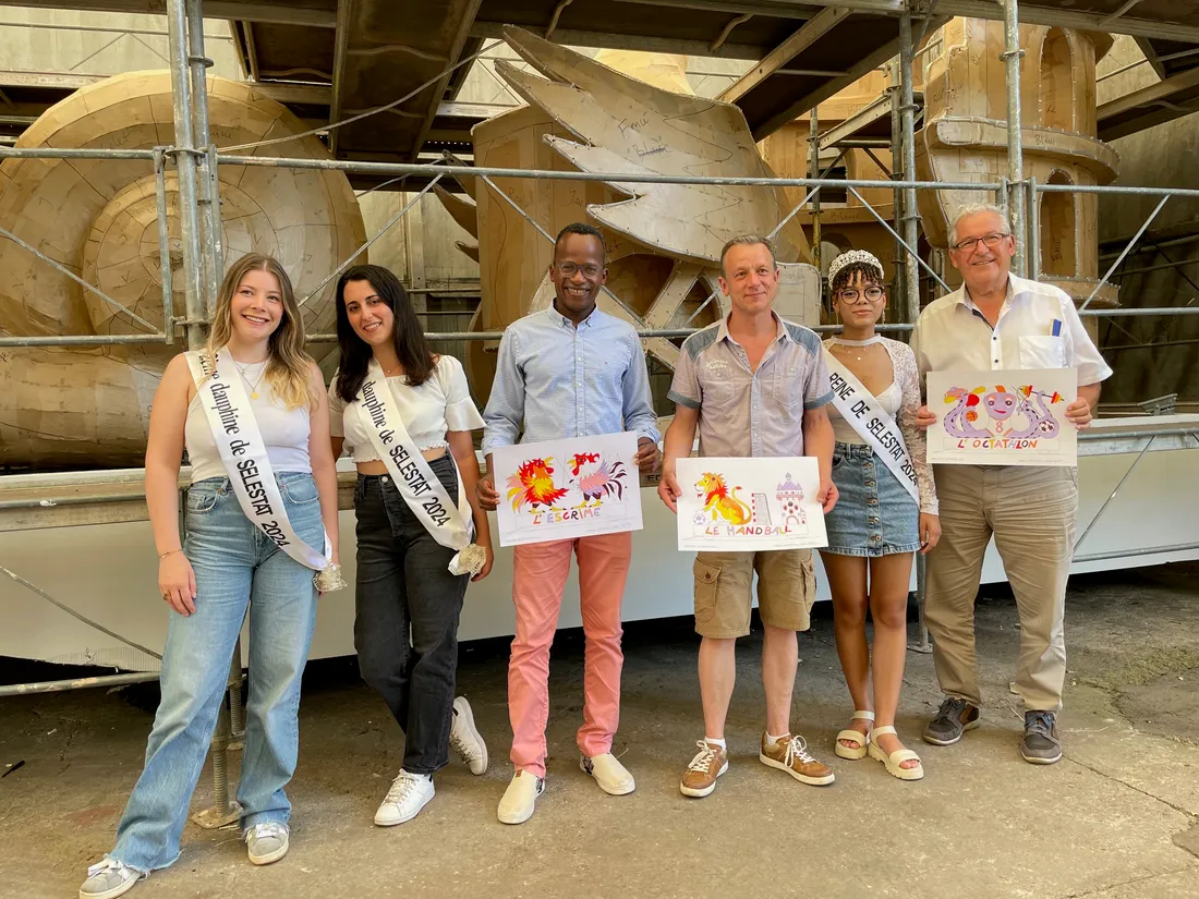 Le Corso fleuri de Sélestat se prépare avec les élus, le trio de Miss de Sélestat et Eric Barr