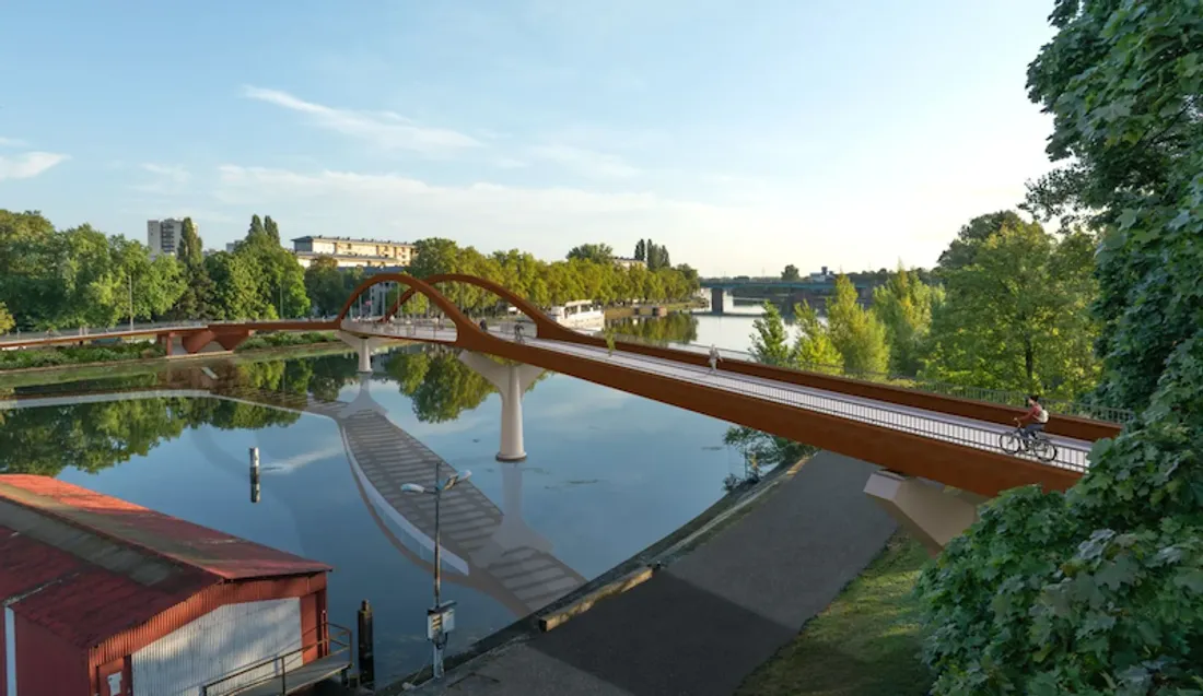 Voici à quoi pourrait ressembler la passerelle du bassin Dusuzeau, à Strasbourg.