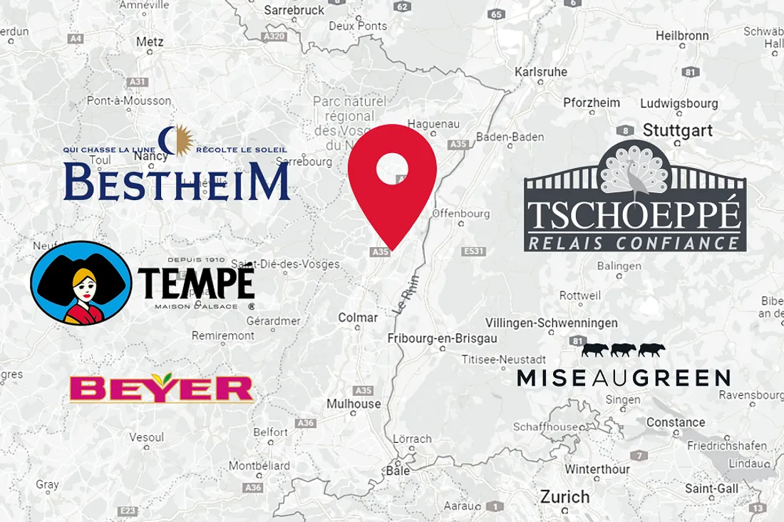 Dans quelles villes alsaciennes sont basées ces entreprises ?