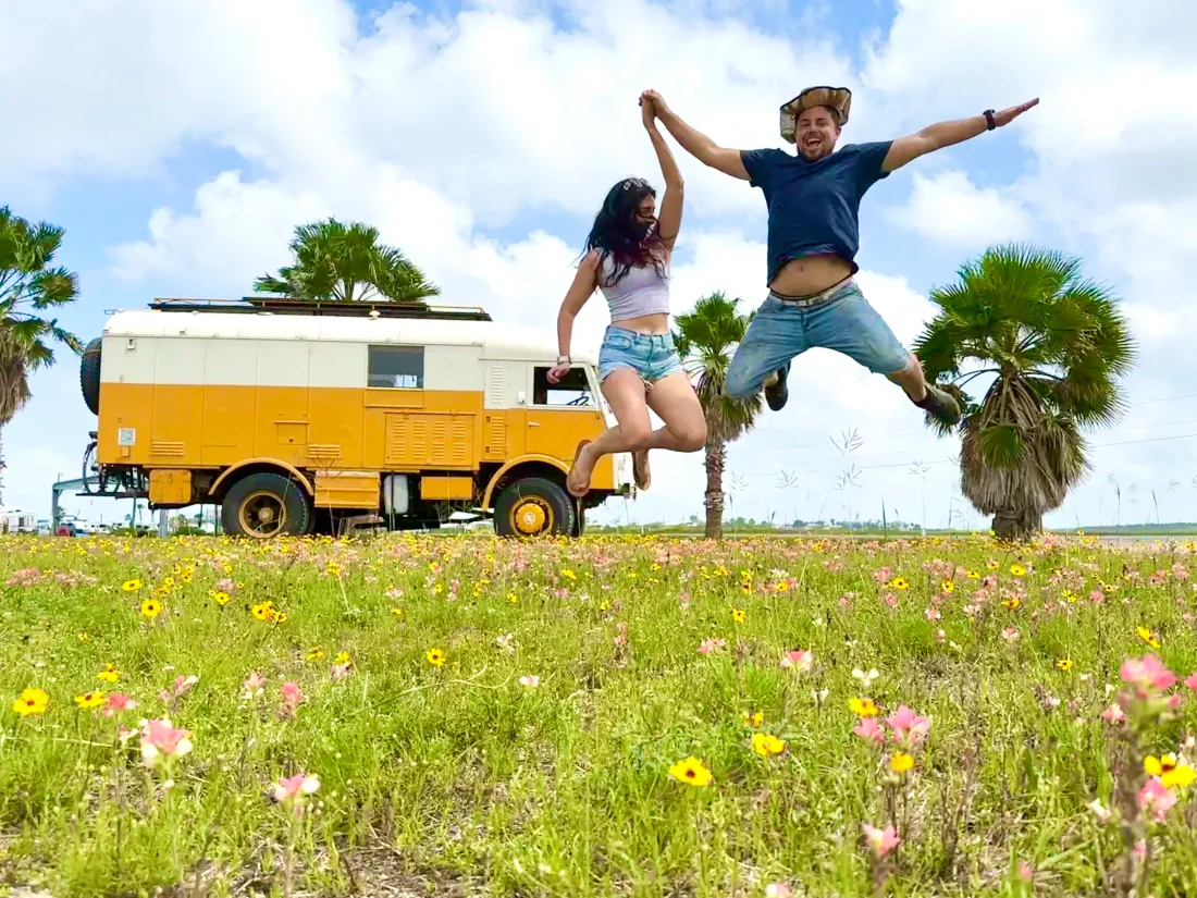 Estelle et Dan lors de leur passage au Texas pour leur tour du monde au départ de l'Alsace