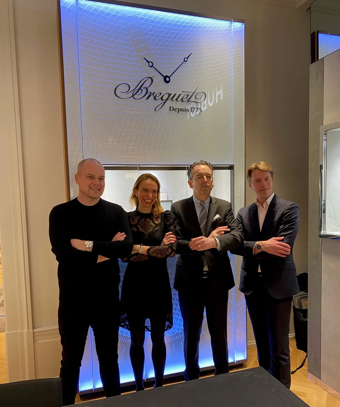 Edouard & Melissa Genton, Emmanuel Breguet et Julien Vermer, directeur des Montres Breguet