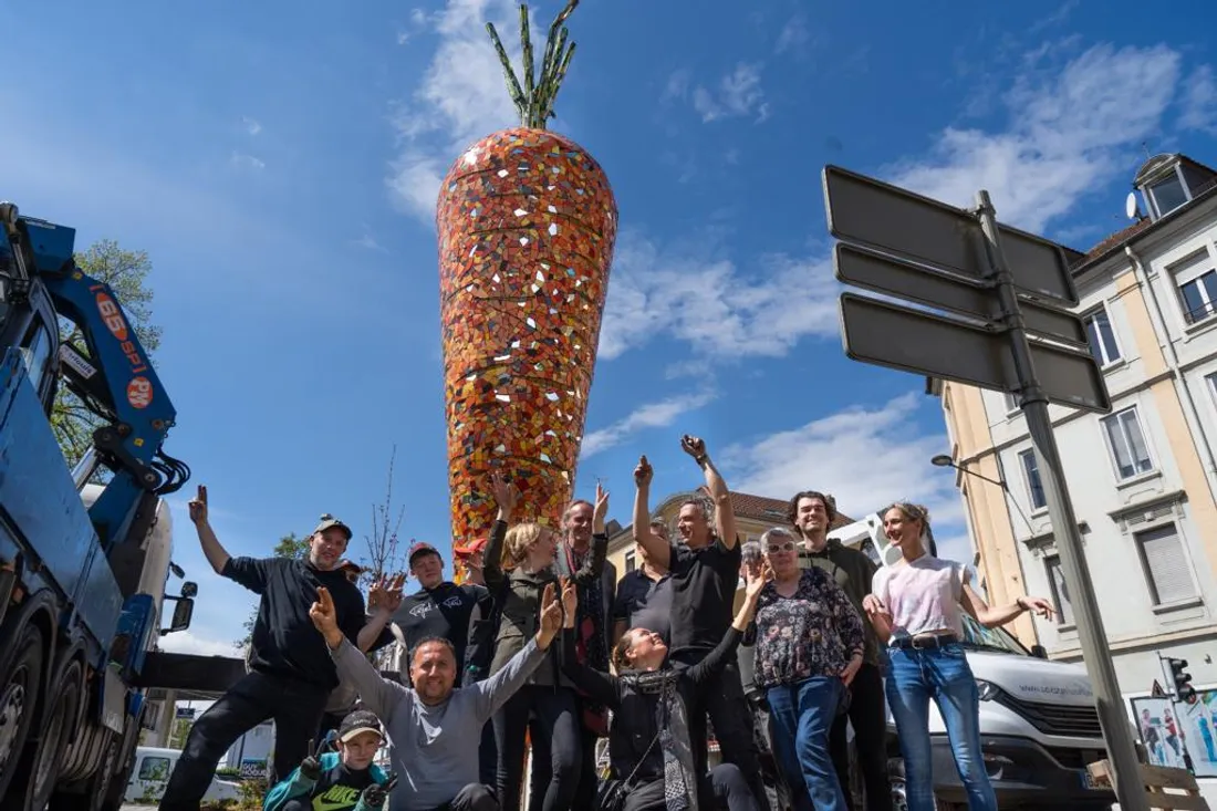 Une carotte en céramique géante installée à Mulhouse