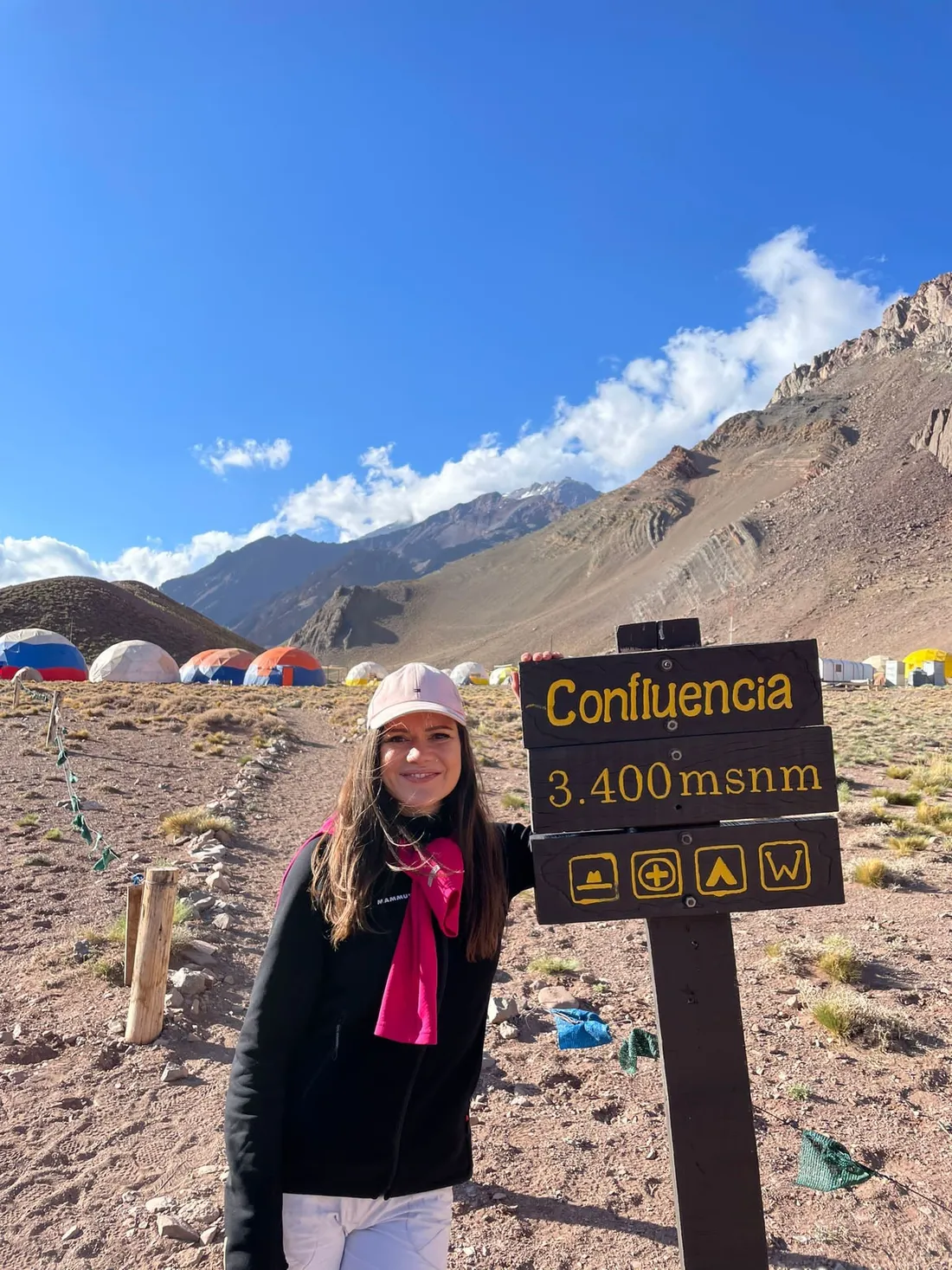 Constance est arrivée à Confluencia, le premier camp à 3 300 mètres.