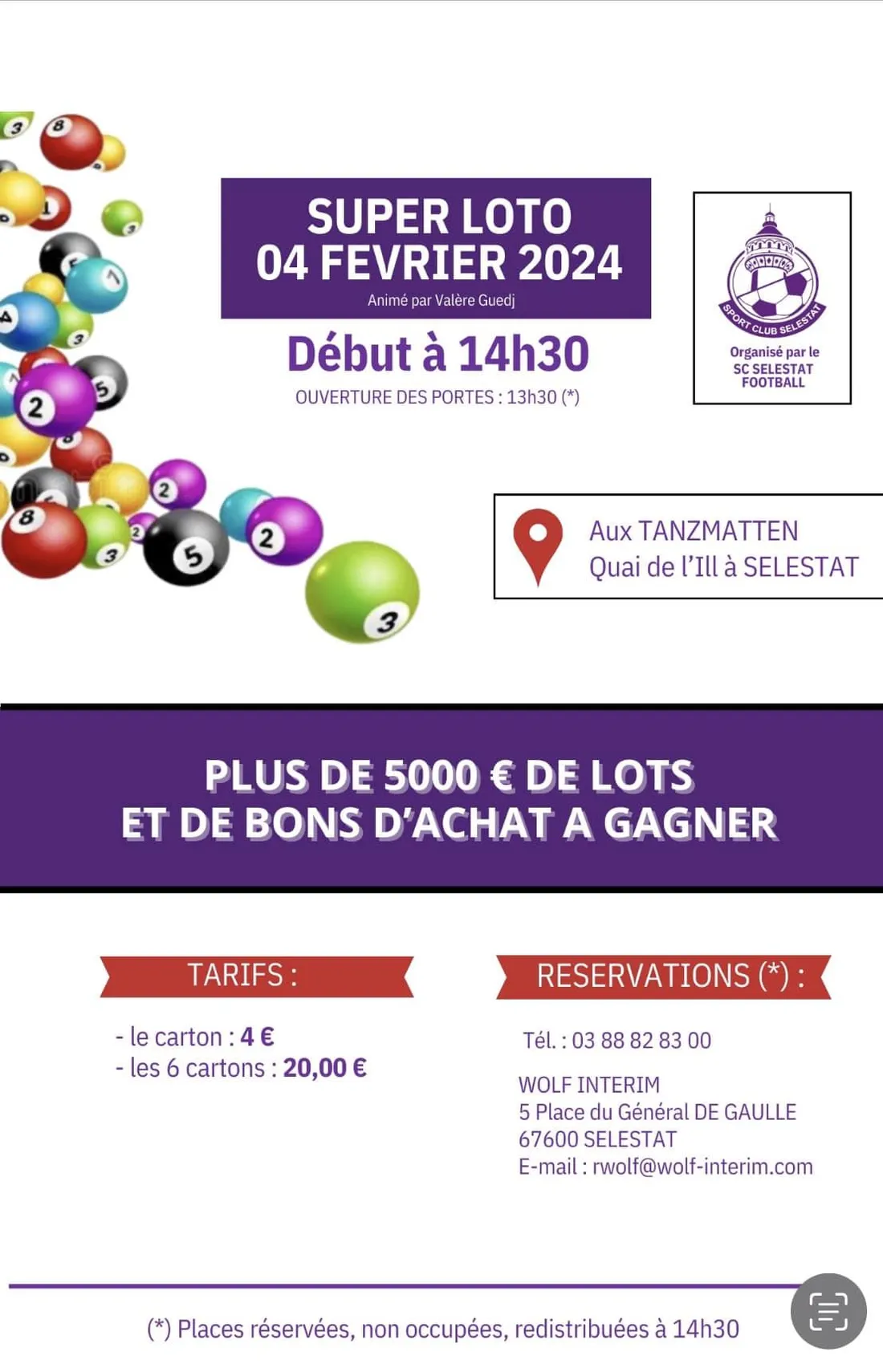 SUPER LOTO ORGANISÉ PAR LE SC SÉLESTAT FOOTBALL