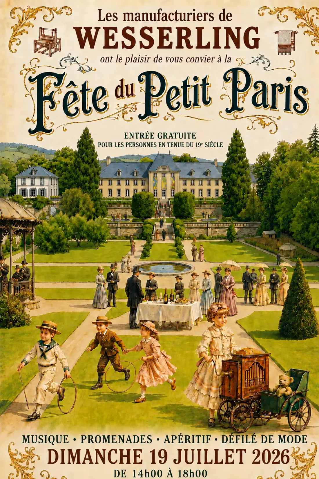 Fêtez le Petit Paris de Wesserling : une garden party dans l'atmosphère du 19e siècle 