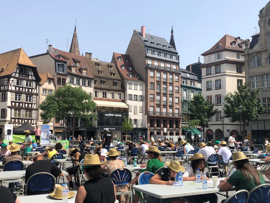 Lors de la précédente édition de la dictée géante à Strasbourg