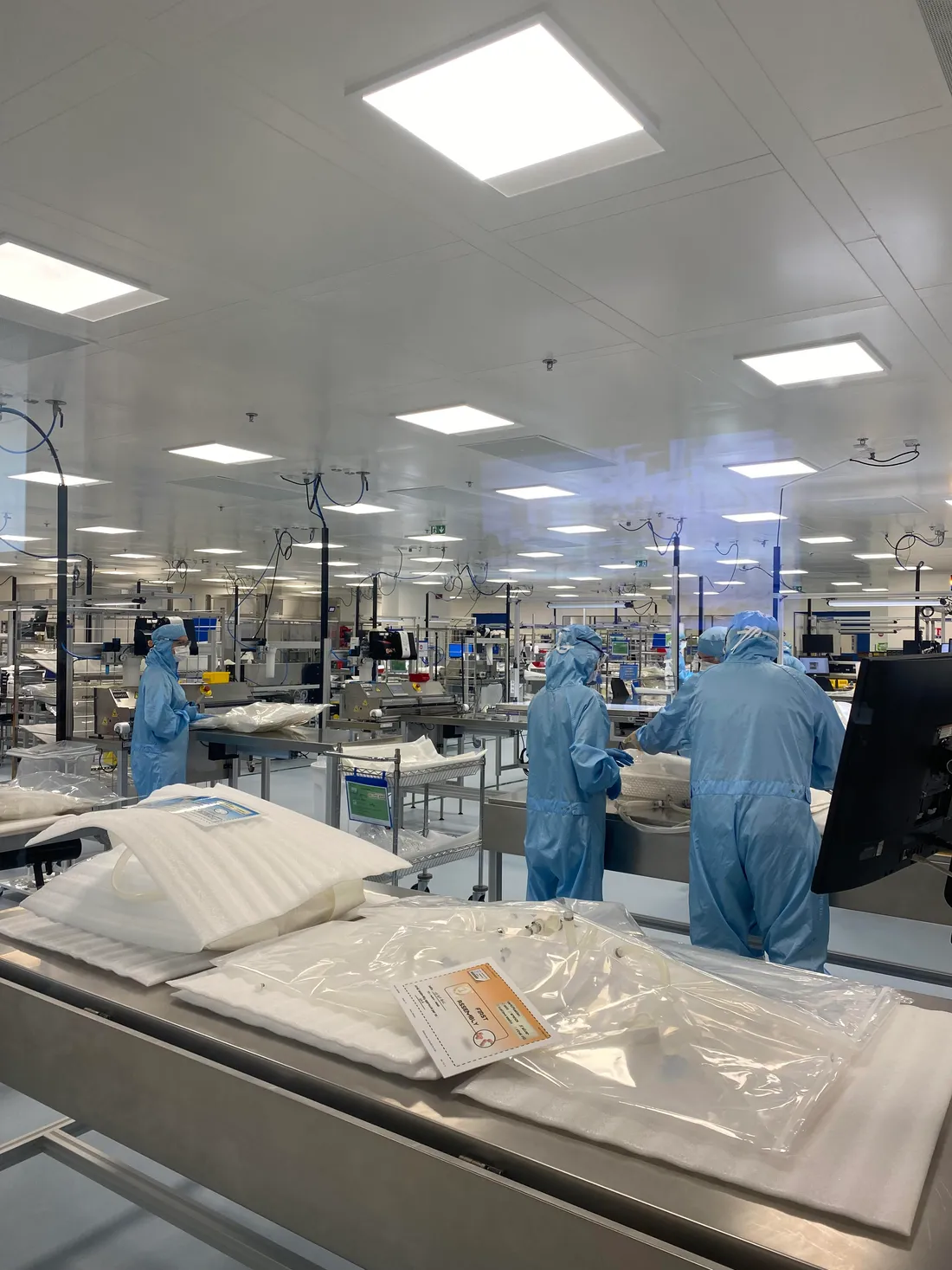 Atelier de fabrication de poche à usage unique au sein de Merck à Molsheim
