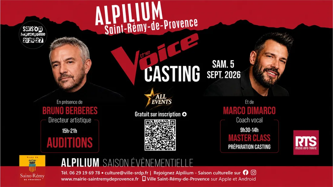 Casting officiel The Voice du 5 septembre à l'Alpilium de St Rémy de Provence (Recrutement Talents)