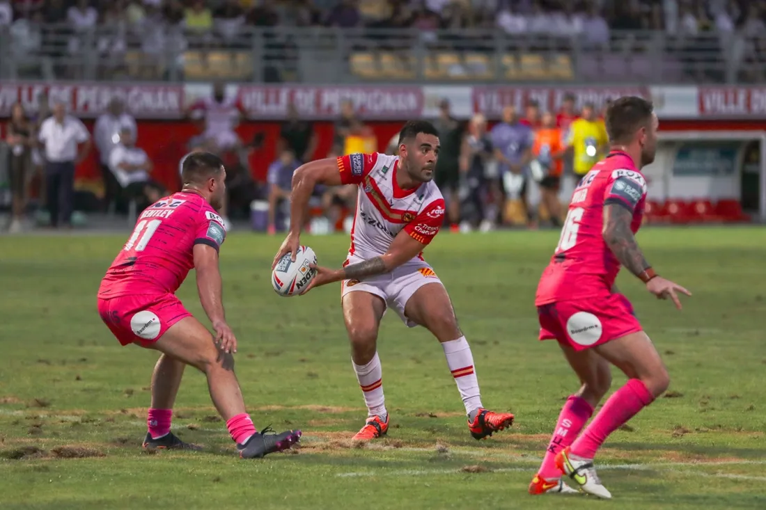 Les Dracs face à Leeds (32-18), lundi 29 août 2022.