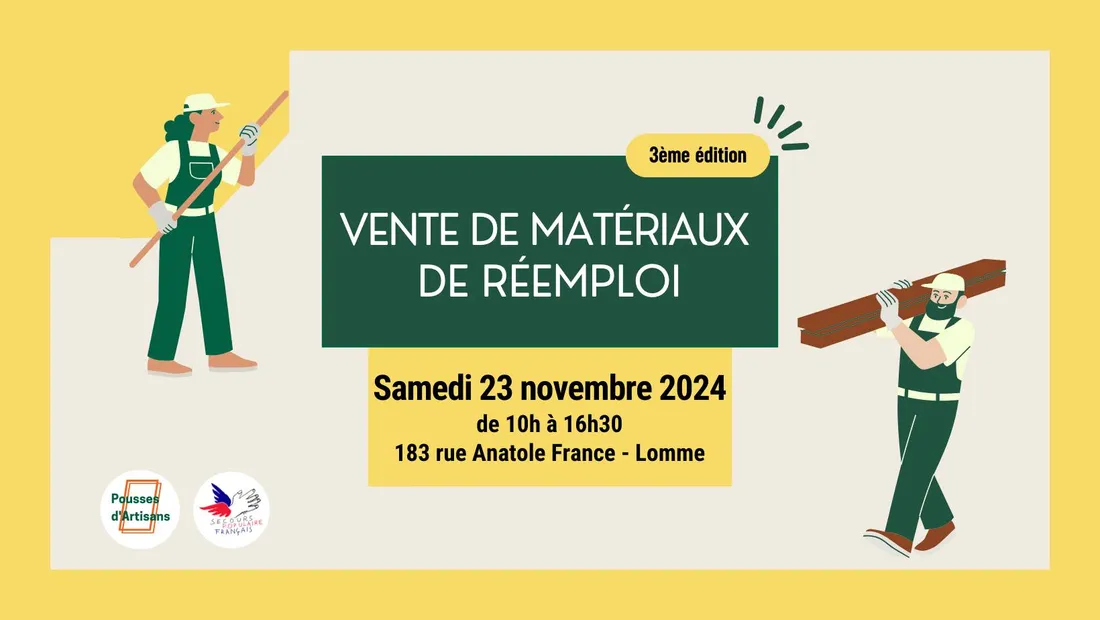 Une vente éphémère de matériaux ce samedi à Lomme