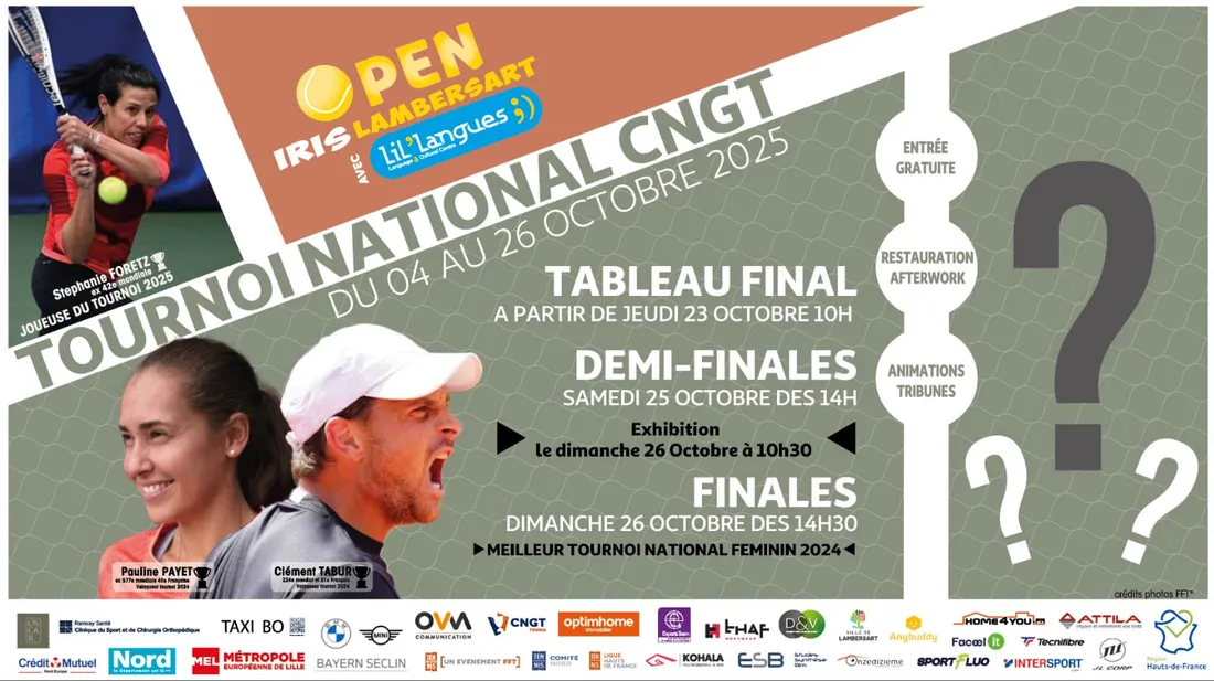 Le tournoi de l'Iris Tennis Club de Lambersart c'est jusqu'au 26 octobre.