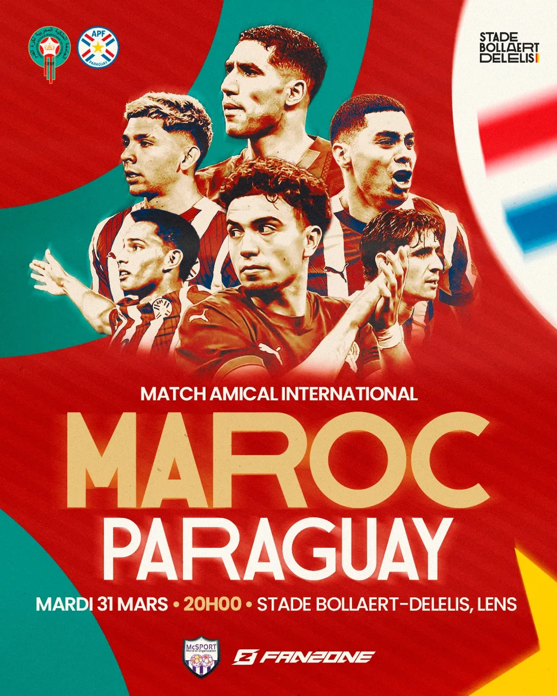 Le match a lieu à Bollaert le 31 mars