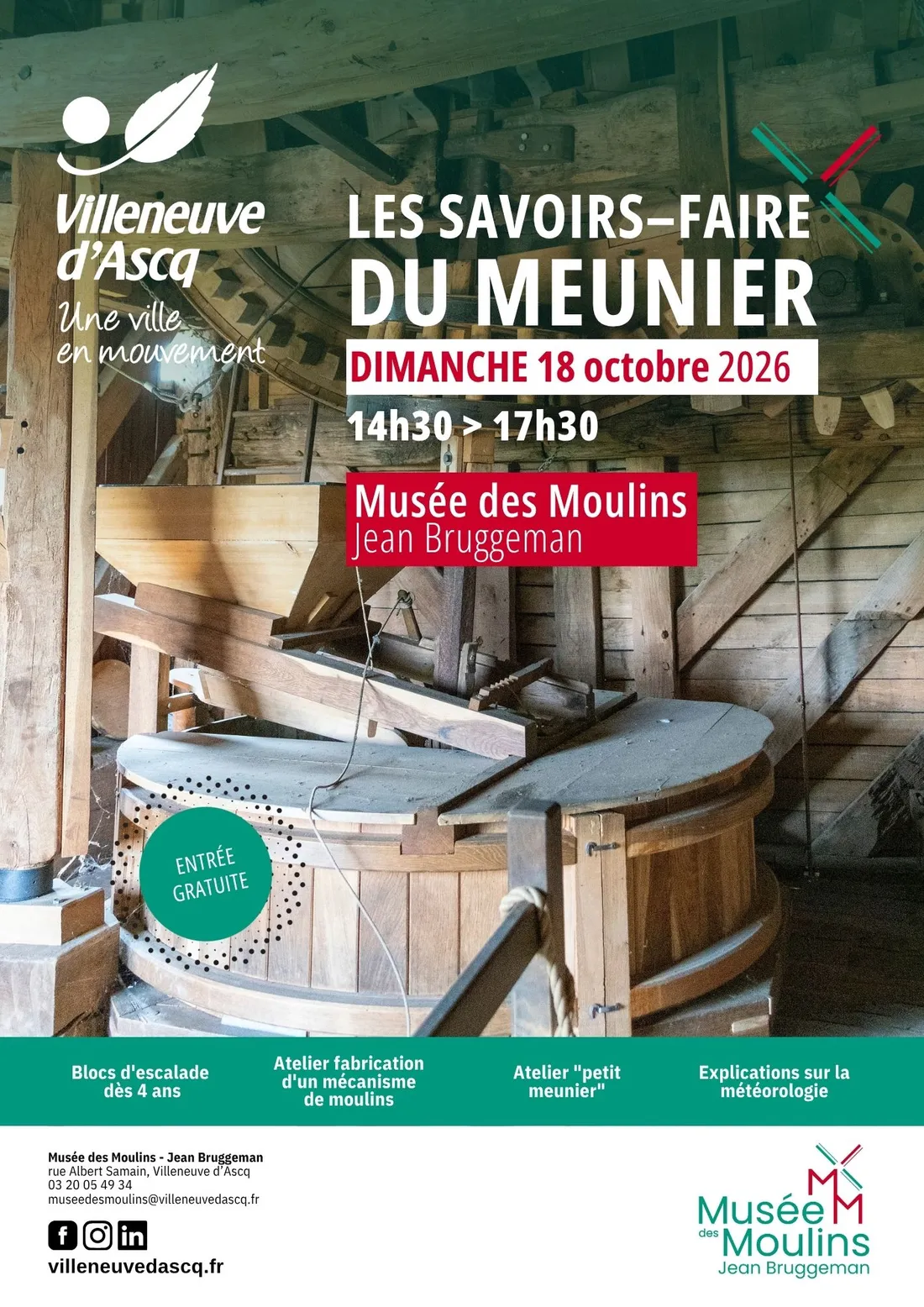 Les savoirs faire du meunier au Musée des Moulins 