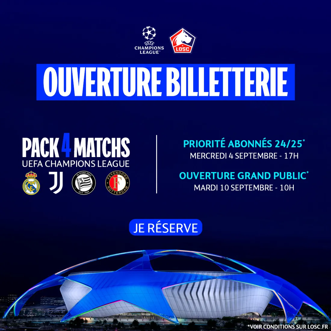 La billetterie ouvre bientôt pour le LOSC en Ligue des Champions