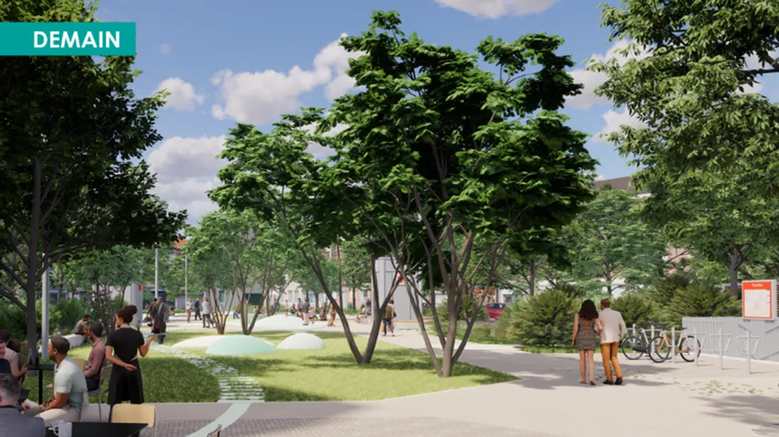 Début des travaux place Madeleine Caulier