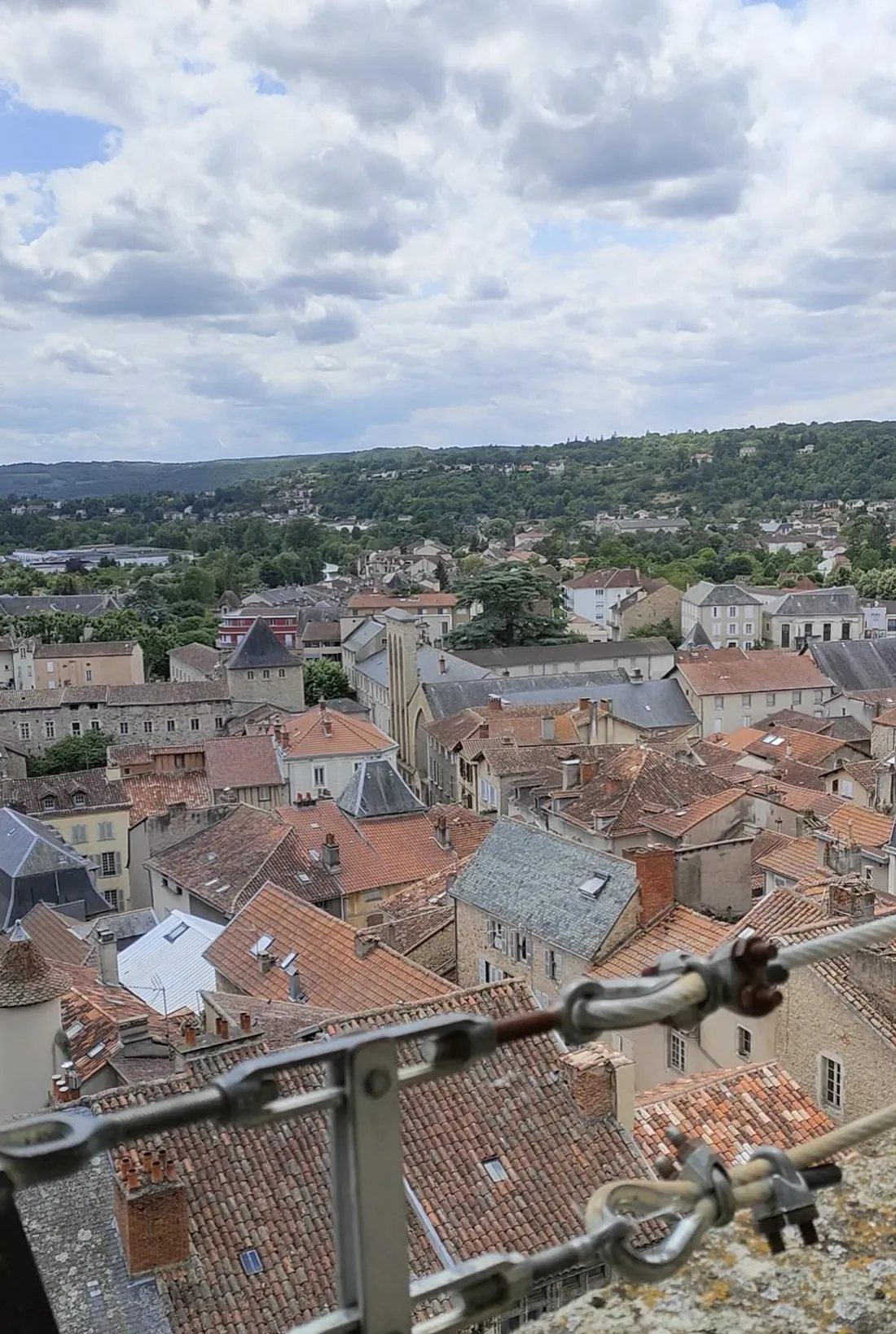 Vue sur les toits de Villefranche-de-Rouergue depuis la collégiale.