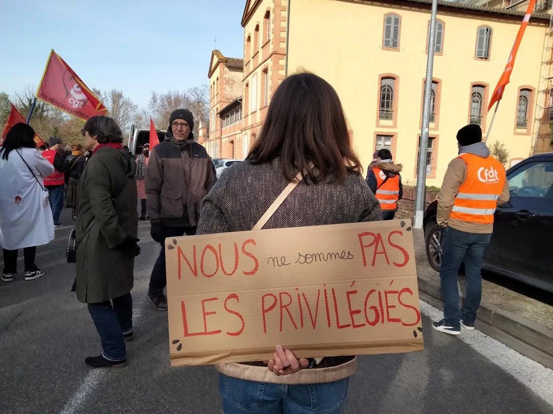 Manifestation des agents de la fonction publique à Montauban (Tarn-et-Garonne).