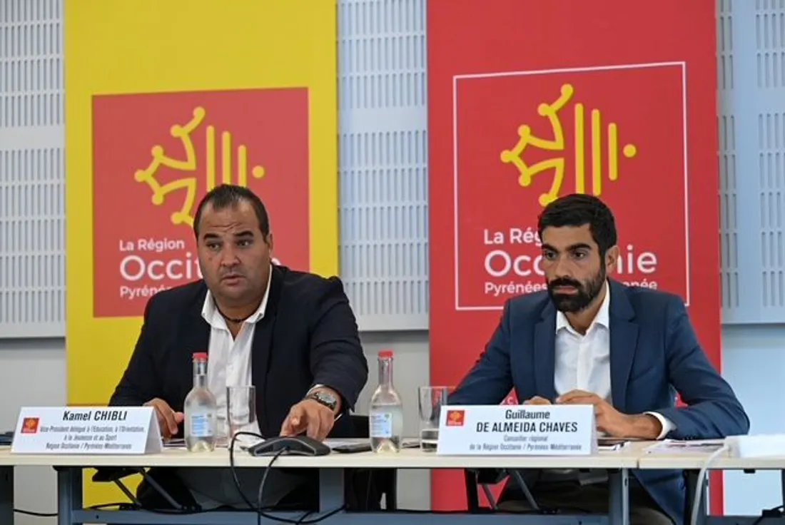Kamel Chibli et Guillaume De Almeida Chaves évoquent les lycées d'Occitanie le 14 octobre 2026.