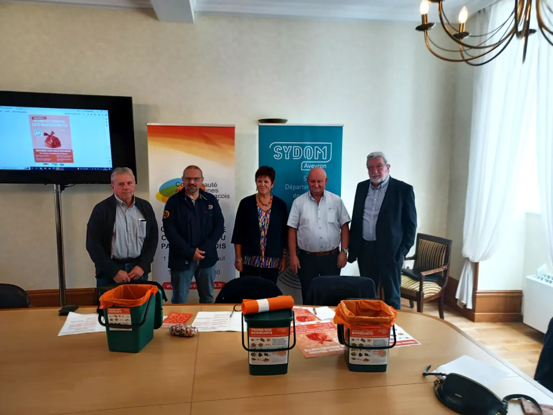 Conférence de presse sur le dispositif de collecte des biodéchets en Aveyron