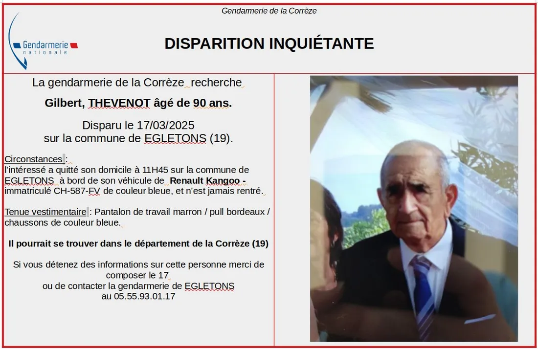 Disparition inquietante mars 25
