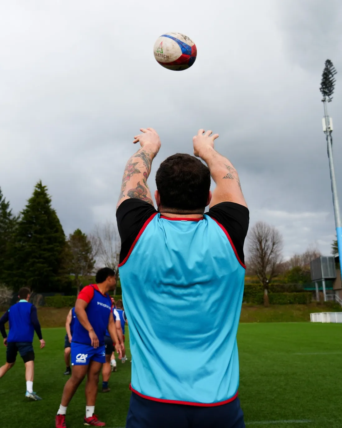 Le Stade aurillacois à l'entrainement le 26 mars 2025
