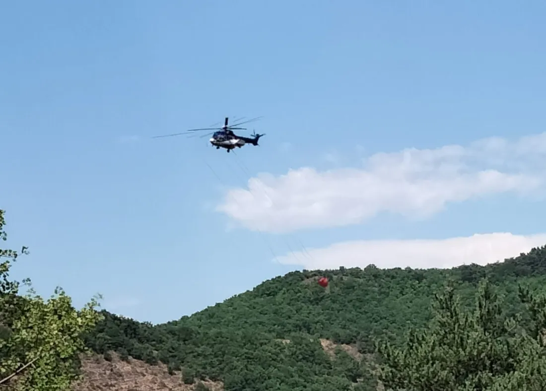 L'hélicoptère intervient toujours à Nant