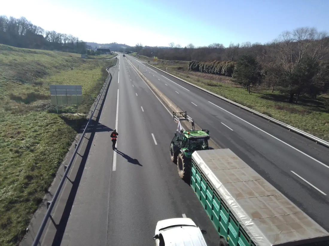 L' A 20 suite au blocage des agriculteurs