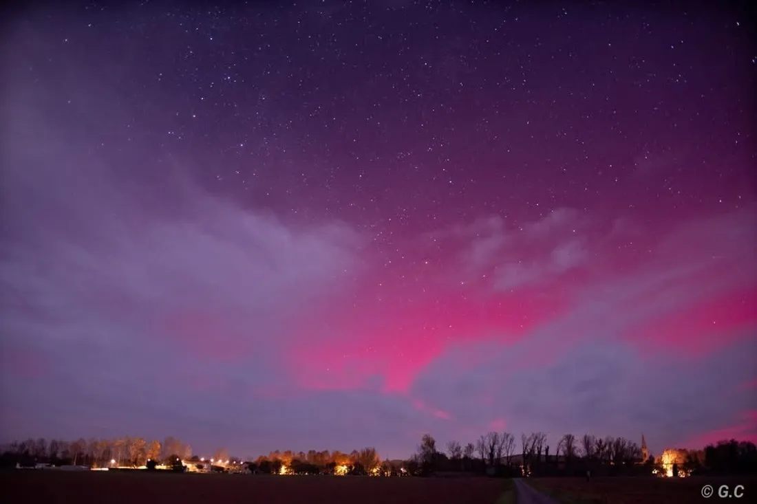 Autre image des aurores boréales dans le Tarn-et-Garonne ce mercredi matin
