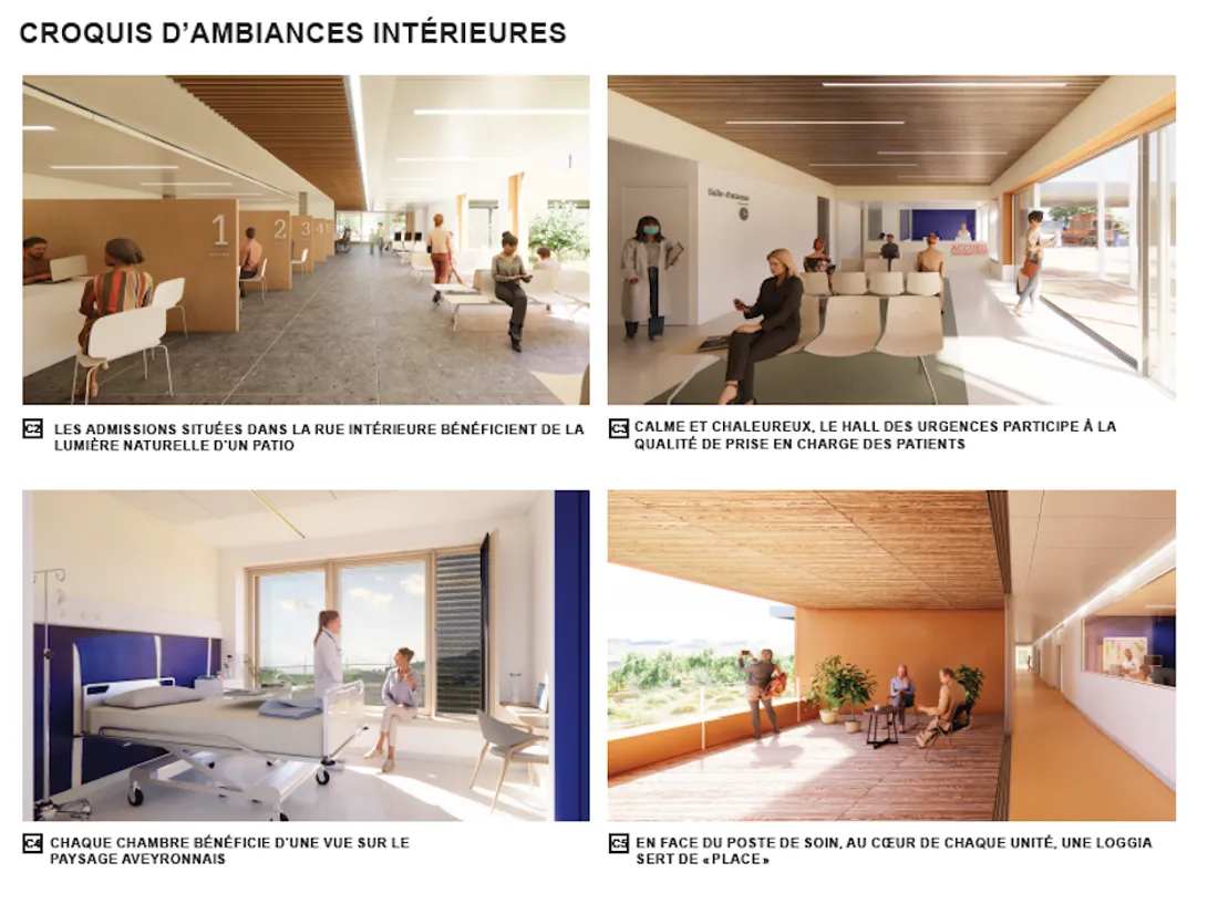 Le nouveau centre hospitalier offrira aux patients et au personnel soignant différents espaces