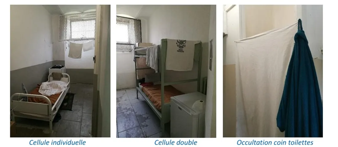Dans les cellules doubles les détenus ont moins de 3 mètres carré chacun