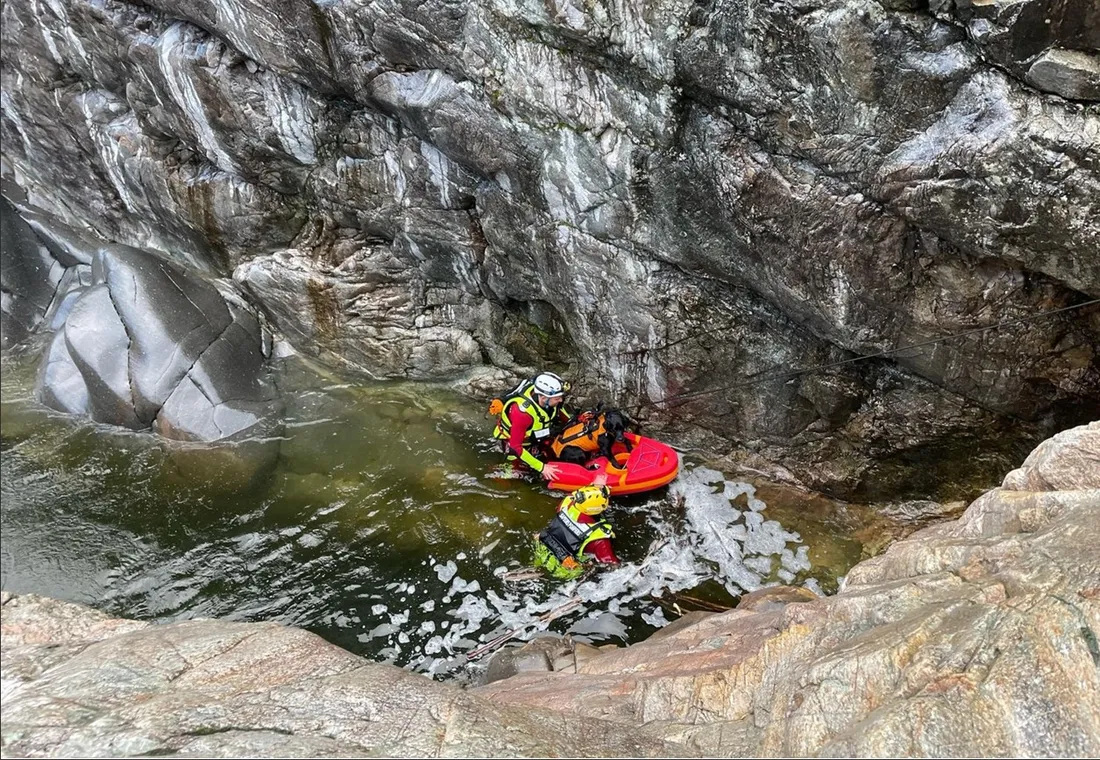 Le Grimp et les sauveteurs en eaux vives ont été appelés dans le canyon de Soucy