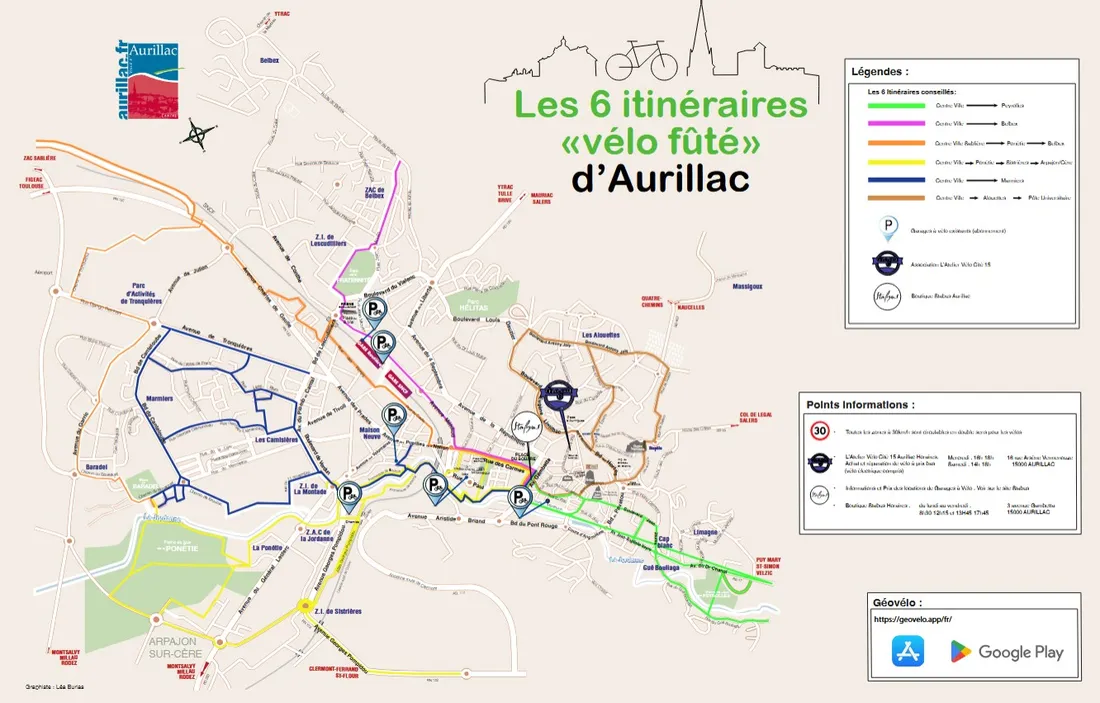 Itinéraire vélo Aurillac