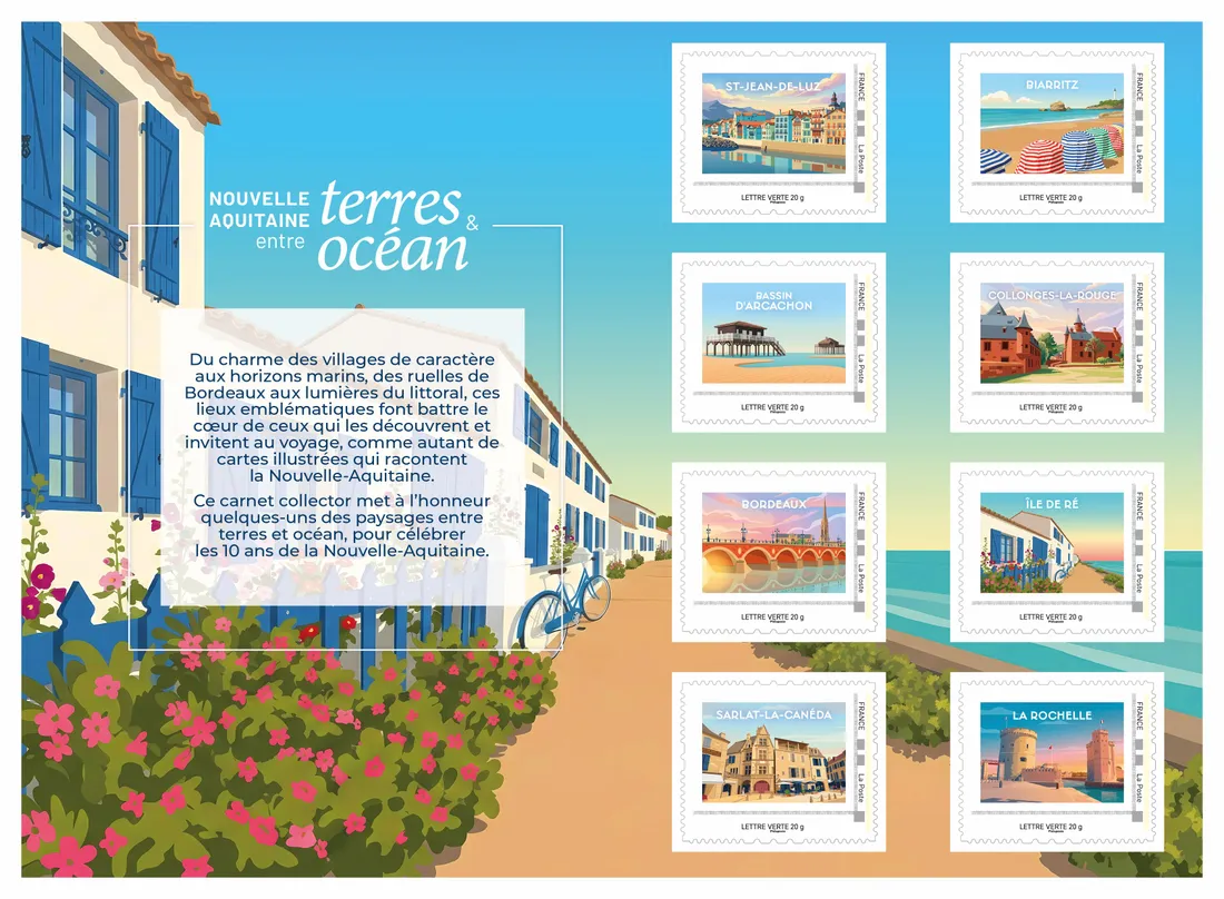 Collonges-la-Rouge est à l'honneur dans ce carnet de timbres collector.
