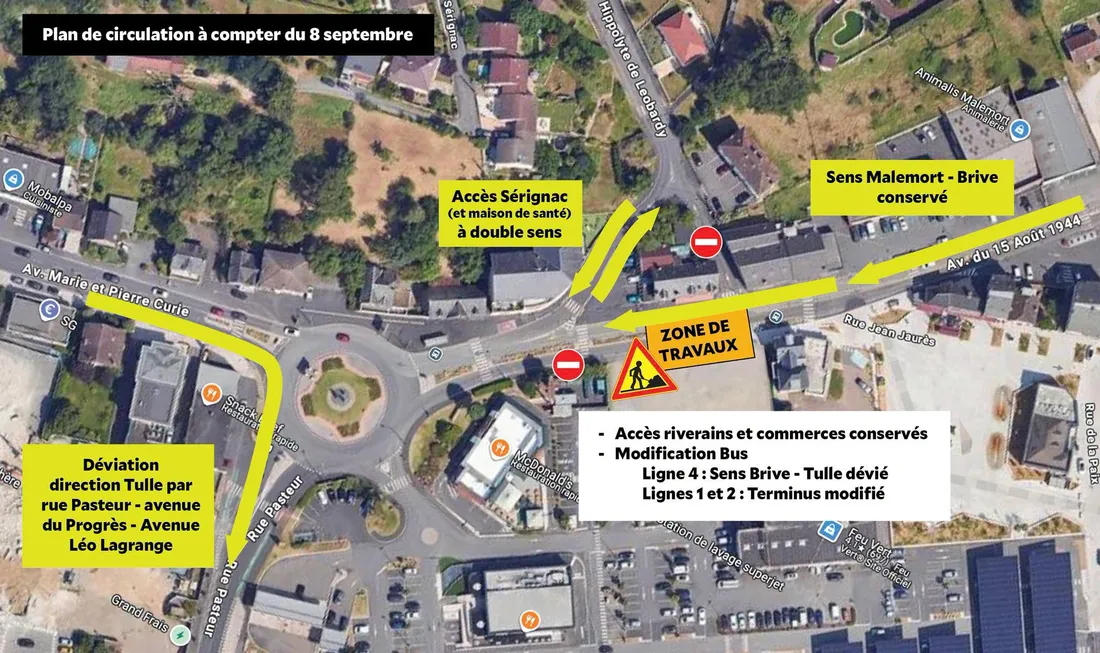 à Tulle, la circulation sera perturbée jusqu'au 4 décembre au niveau du giratoire de Leobardy. 