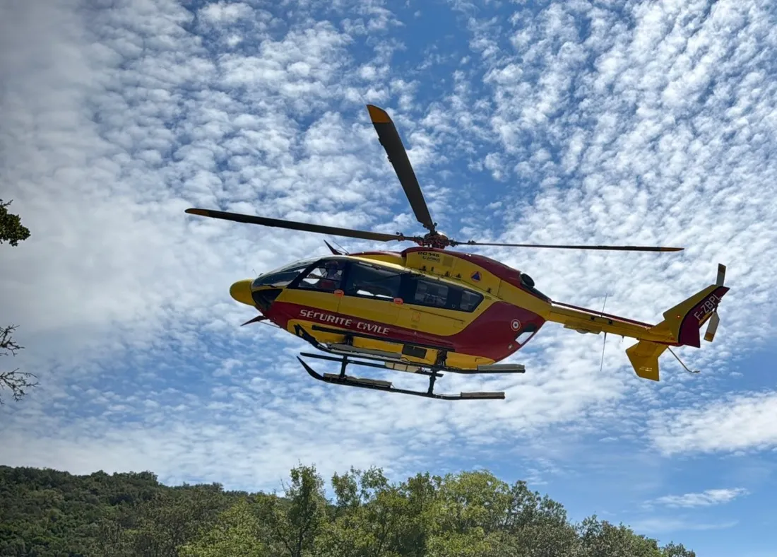 L'homme a été transporté en hélicoptère à Montpellier